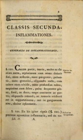 De Curandis Hominum Morbis Epitome Praelectionibus Academicis Dicata, Liber II. De Inflammationibus