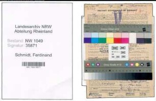 Entnazifizierung Ferdinand Schmidt , geb. 27.03.1889 (Arzt)