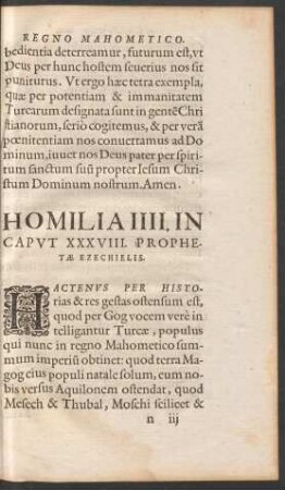 Homilia IIII. In Caput XXXVIII. Prophetae Ezechielis.