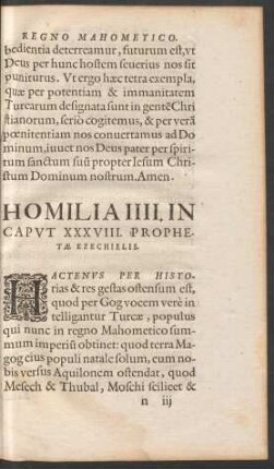 Homilia IIII. In Caput XXXVIII. Prophetae Ezechielis.