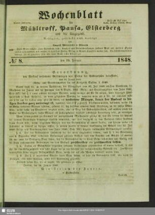 Wochenblatt für Mühltroff, Pausa, Elsterberg und Umgegend