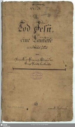 Der Tod Jesu - Mus.2953-D-502 - Mus.2953-D-502a : GraunWV B:VII:2, GruG 42