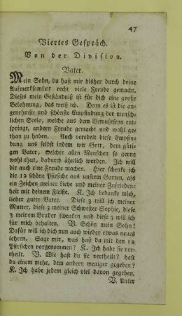 Viertes Gespräch. Von der Division