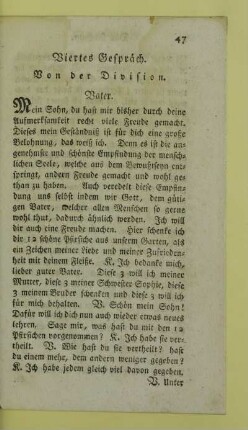 Viertes Gespräch. Von der Division