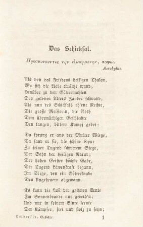 Das Schicksal.