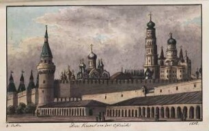 'Der Kreml von der Ostseite' Aquarell