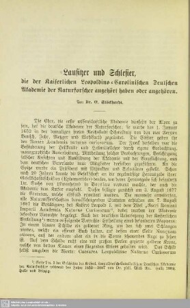 Lausitzer und Schlesier, die der Kaiserlichen Leopoldino-Carolinischen Deutschen Akademie der Naturforscher angehört haben oder angehören