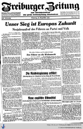 31.12.1939 (Sonntagsausgabe)
