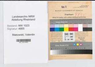 Entnazifizierung Valentin Makowski , geb. 12.02.1901 (Landessekretaer)