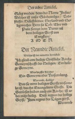 Der Neundte Artickel.