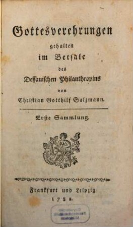 Gottesverehrungen : gehalten im Betsale des Dessauischen Philanthropins, 1