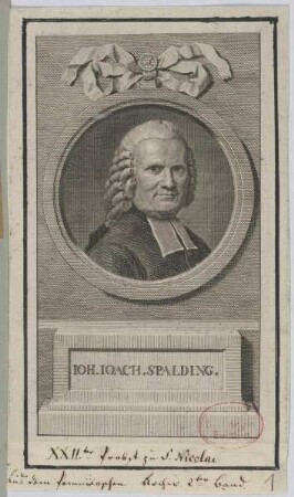 Bildnis des Ioh. Ioach. Spalding