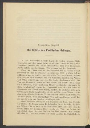 Neunzehntes Kapitel. - Die Städte des Karibischen Gebirges.
