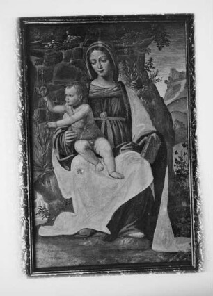 Madonna mit Kind vor dem Felsen