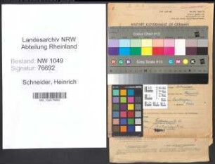 Entnazifizierung Heinrich Schneider , geb. 09.09.1894 (Lehrer)