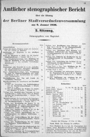 Sitzung 2, 9. Januar 1930