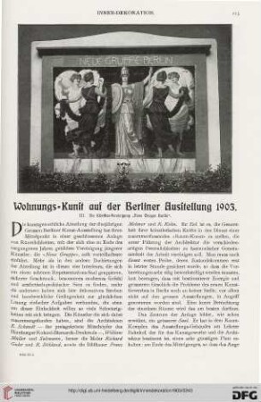 Wohnungs-Kunst auf der Berliner Ausstellung 1903, [3]: die Künstler-Vereinigung "Neue Gruppe Berlin"