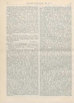 291-293 [Rezension] Schaefer, Rud., Das Herrenmahl