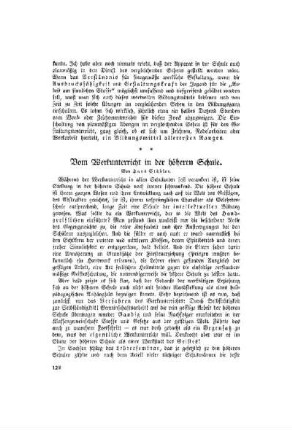 Vom Werkunterricht in der höheren Schule