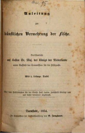 Anleitung zur künstlichen Vermehrung der Fische