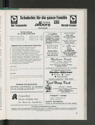 Rentenzahlung für den Monat Mai 1978