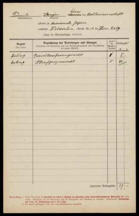 Belegliste: Vorlesungen im Wintersemester 1912/1913
