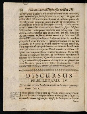26-35, Discursus Praeliminaris IV.