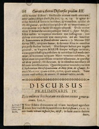 26-35, Discursus Praeliminaris IV.
