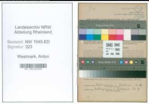 Entnazifizierung Anton Westmark , geb. 10.11.1891 (Lehrer)