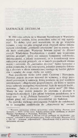Sarmackie decorum