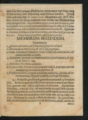 Membrum Secundum.