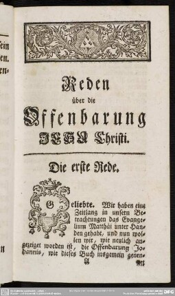 Die erste Rede
