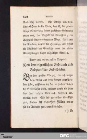 Drey und zwanzigstes Capitel. Von dem eigentlichen Gebrauch und Endzweck der Gebetbücher.