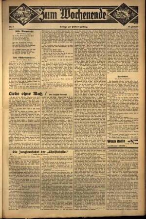 Zweite Ausgabe vom Sonntag, den 10. Januar 1932.