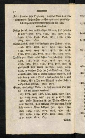 32, Kurze summarische Erzehlung, waserlei Wein von etlichen hundert Jahren...