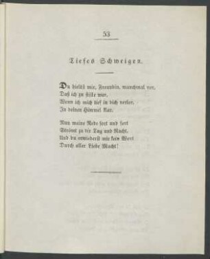 Tiefes Schweigen.