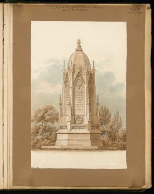 Gefallenendenkmal, Straßburg Monatskonkurrenz Juni 1872: Variante I: Aufriss Vorderansicht