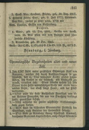 Chronologische Begebenheiten alter und neuer Zeit
