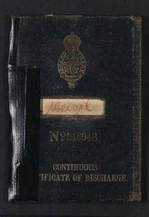 John Karl Willy Weigel - Continuous Certificate of Discharge No. 516048