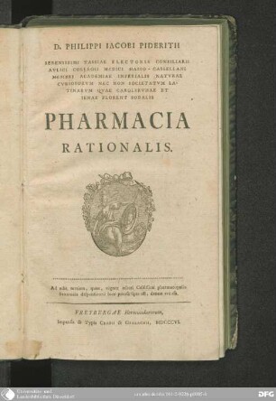 [Hauptbd.]: Pharmacia rationalis