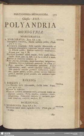Classis XIII. Polyandria