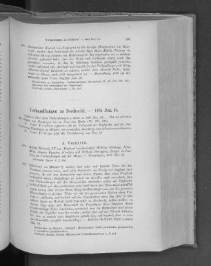 Verhandlungen zu Dordrecht. - 1405 Dez. 15.