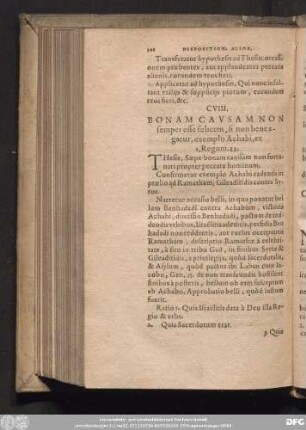 CVIII. Bonam Causam Non semper esse felicem, si non bene agatur, exemplo Achabi, ex 1. Regum. 22.