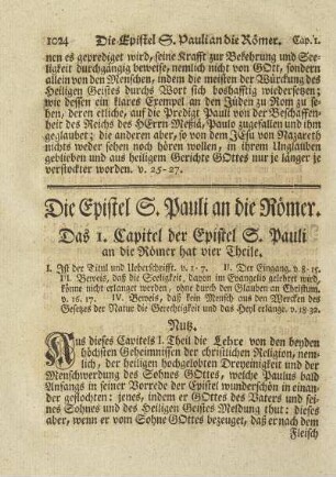 Die Epistel S. Pauli an die Römer