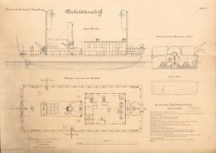 Werkstättenschiff: Ansicht, Schnitte 1:50