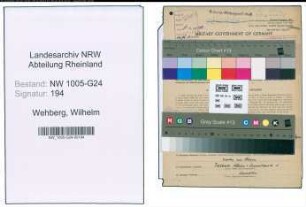 Entnazifizierung Wilhelm Wehberg , geb. 28.03.1888 (Verm.Direktor)