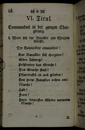 VI. Titul. Commandos in der ganzen Chargirung.