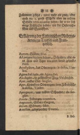 Erklärung der Lateinischen Redens-Arten/ zu Teutsch und Französisch.