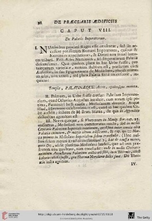 Caput VIII: De palatio Imperatorum