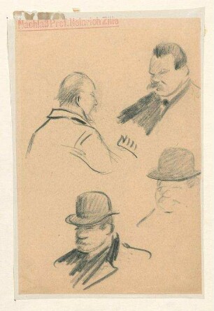 Studienblatt - Männerköpfe